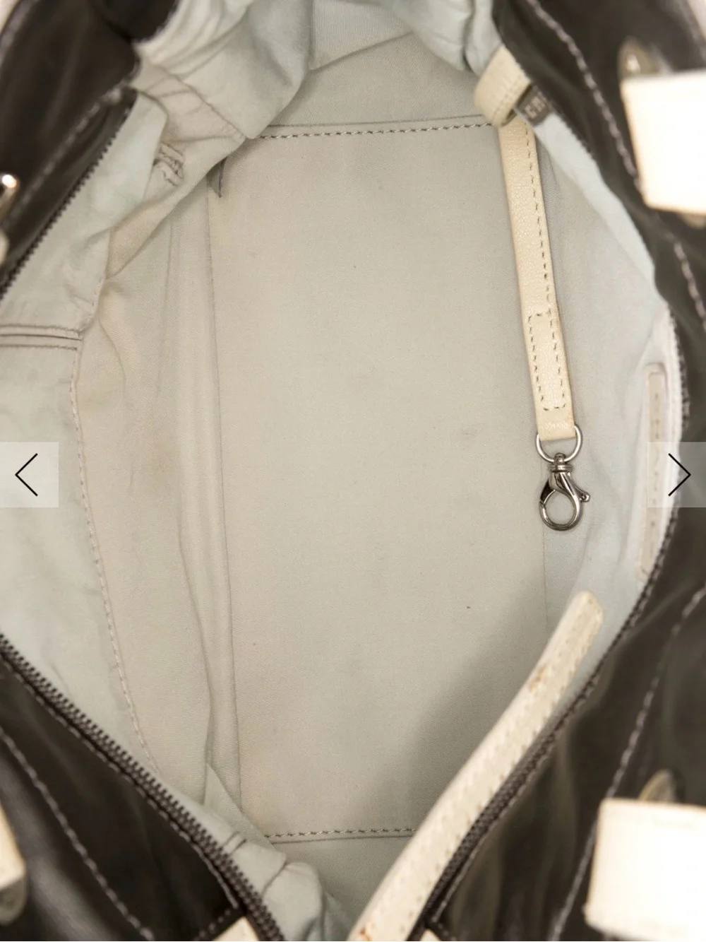 CHANEL Two-Tone Quilted Tote in Silver and Cream